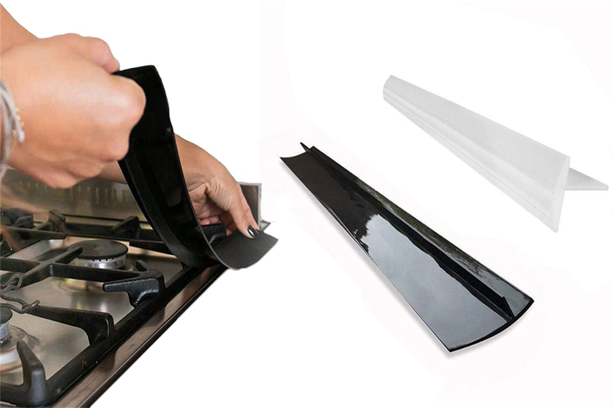 2Pcs Silicone Kitchen Stove Counter Gap Covers Anti Slip Non Tacky Filler Seals Spills Between Counter