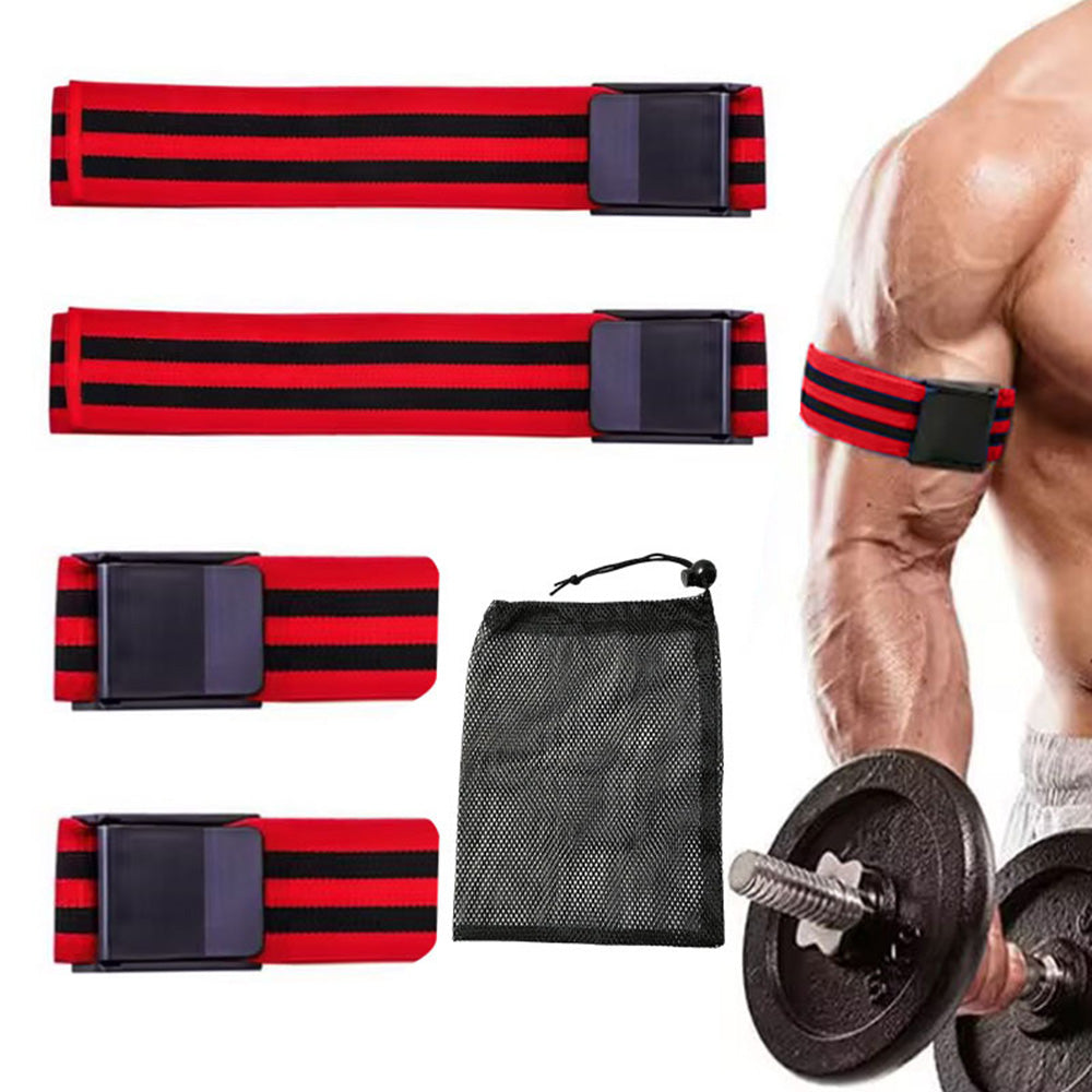 BFR Bundle Booty Resistance Bands Blood Flow Restriction Straps for Glute and Hip Exercising Fitness Red