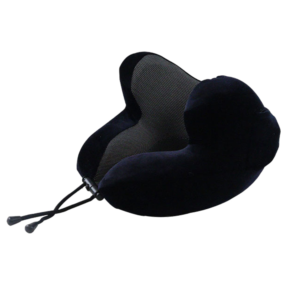 Travel Neck Pillow Airplane Neck Support Pillow with Noise Reducing Earmuffs Dark Gray