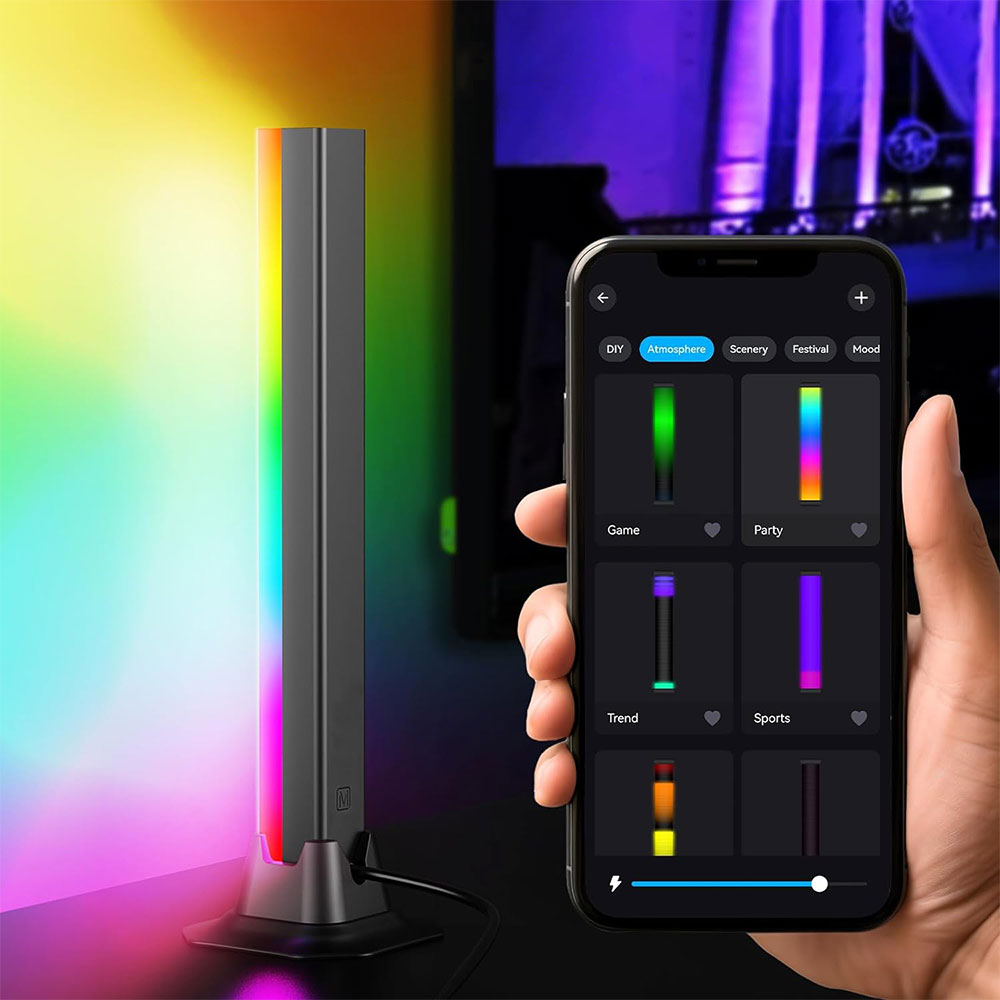 2Pcs RGB LED Light Bars Multicolor Atmosphere Lights  APP Control  Gaming and TV Backlight