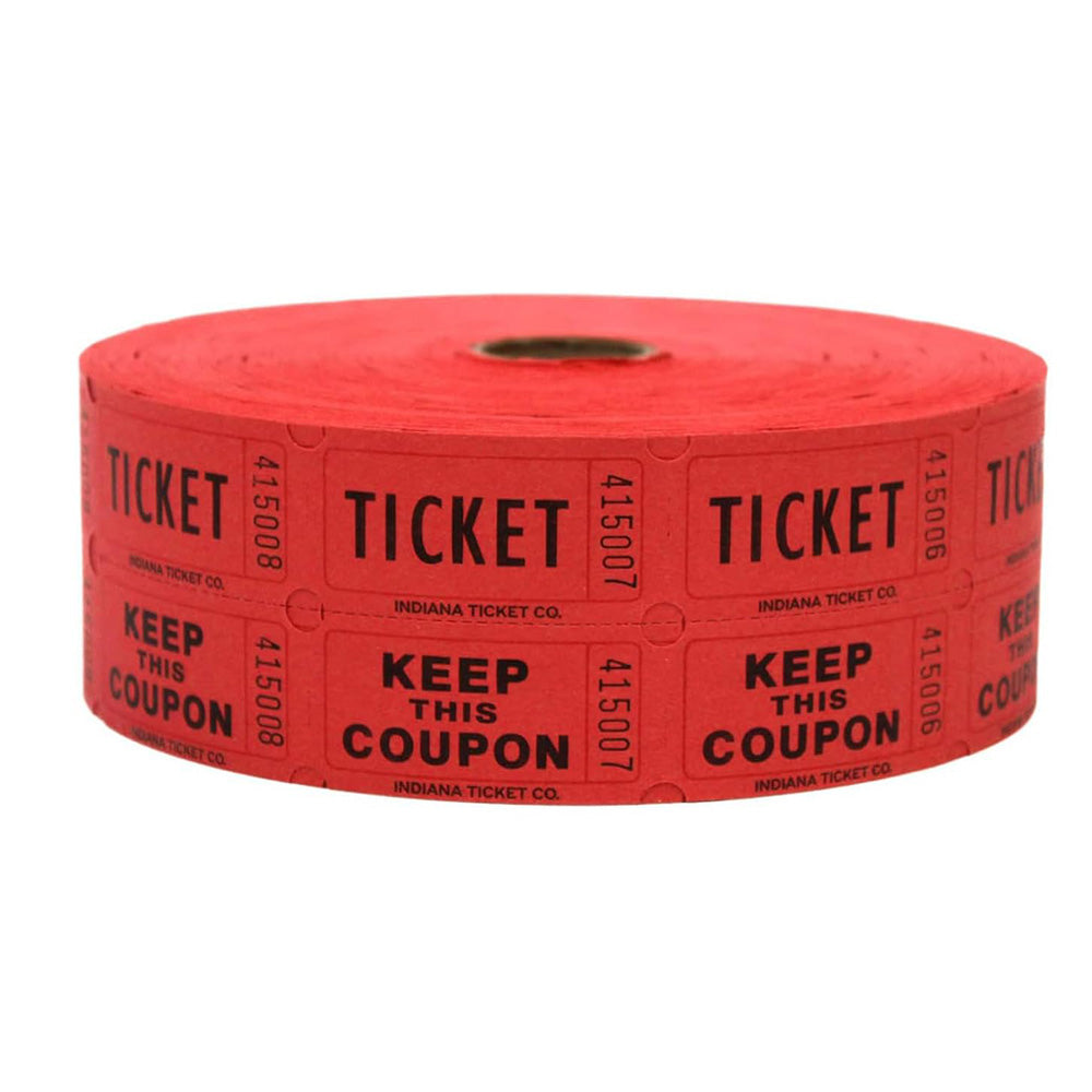 1000Pcs Tacticai Raffle Tickets for Carnivals Events Entry Reward Fundraiser Prizes Red