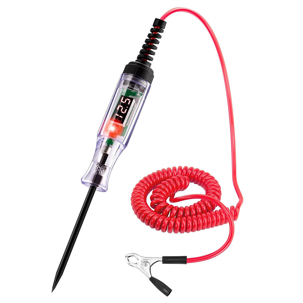 3V 6V 12V 24V Electrical Circuit Voltage Tester with Digital Display for Auto Car LED Light Test Probe Pen Red