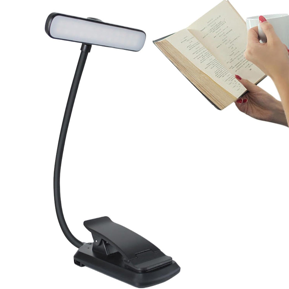 3-Color Adjustable Book Light Flexible Clip-on Light for Reading in Bed