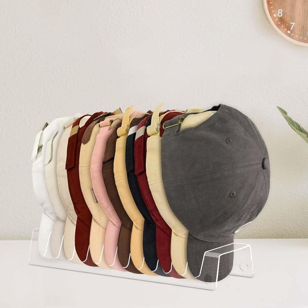 2Pcs Acrylic Baseball Cap Rack 12-Slot Hat Holder Display Stand Closet Organizer