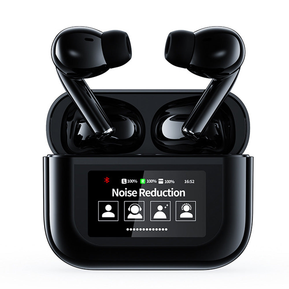 Wireless Bluetooth Earbuds with Multifunctional Touch Screen Charging Case Stereo Sound Headphones Black