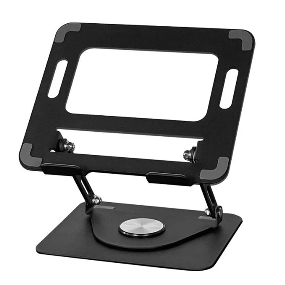 Adjustable Laptop Desktop Stand with 360-Degree Rotating Base Ergonomic Laptop Riser for 10-17in Laptops Black