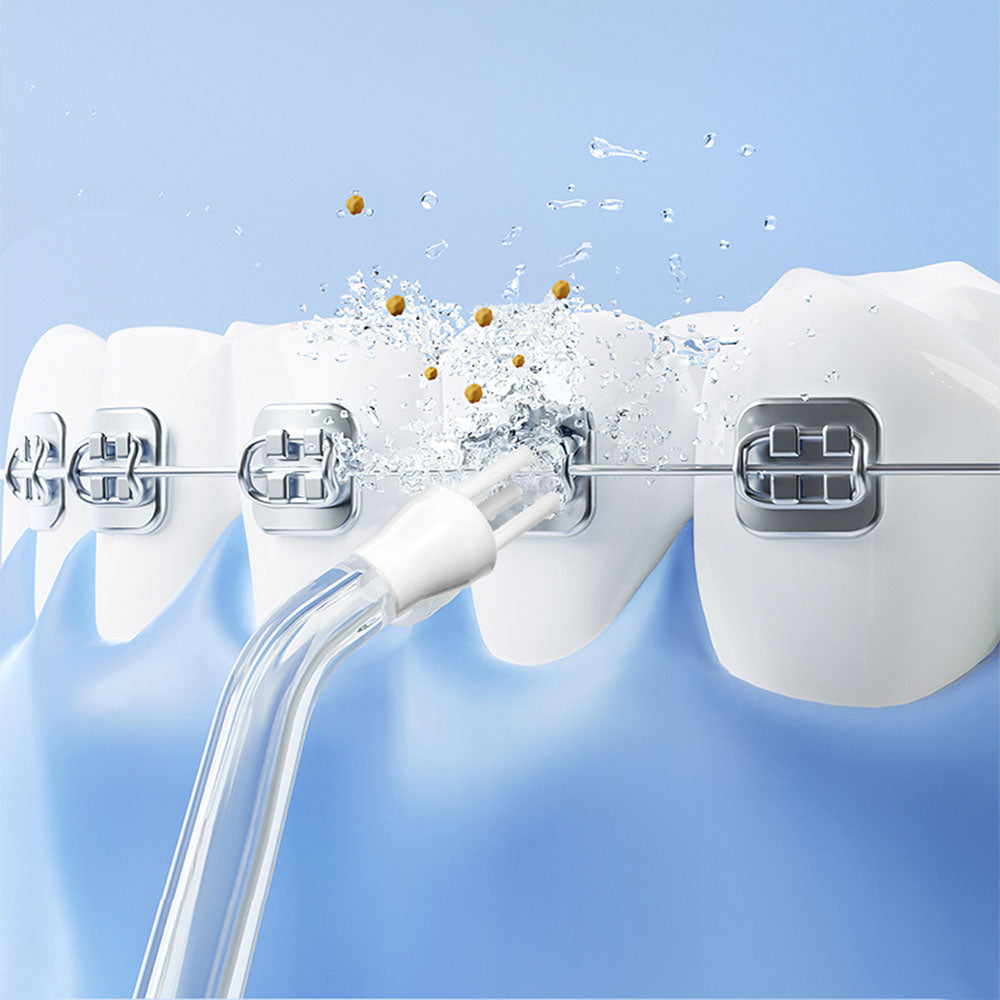Portable Electric Water Flosser with 200ML Telescopic Tank Travel Oral Irrigator for Teeth Cleaning Blue