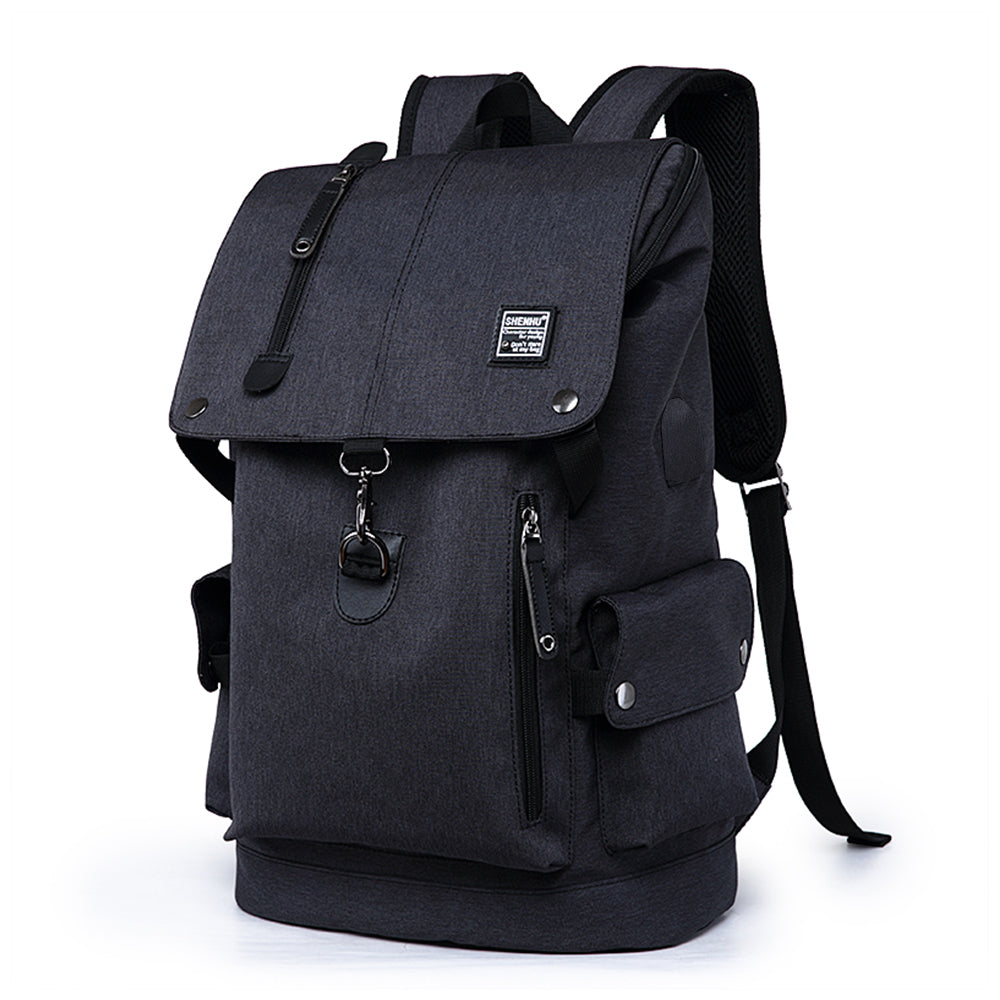 Large Capacity Anti-Theft Laptop Backpack Travel  School Bag with USB Charging Port Black