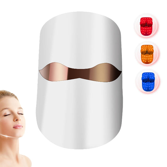 3-Color LED Light Photon Face Mask Neck Wrinkle Facial Skin Care Device