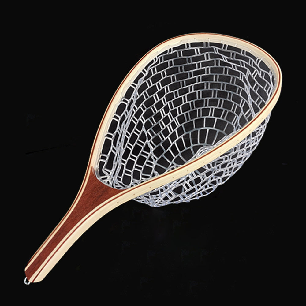 60CM Fly Fishing Landing Net Rubber Fish Catcher with Handle Frame Fishing Tool
