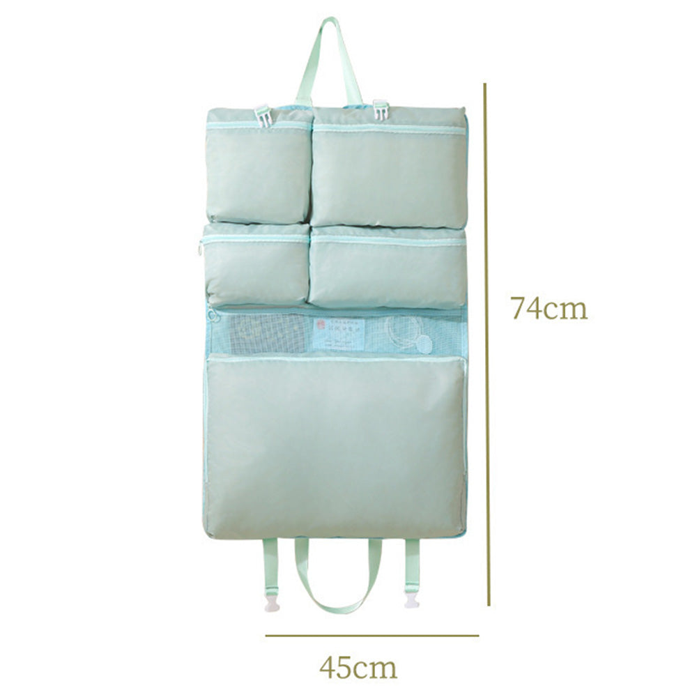 Multi-Compartments Hanging Storage Organizer Foldable Packing Cubes with Handle for Travel Blue