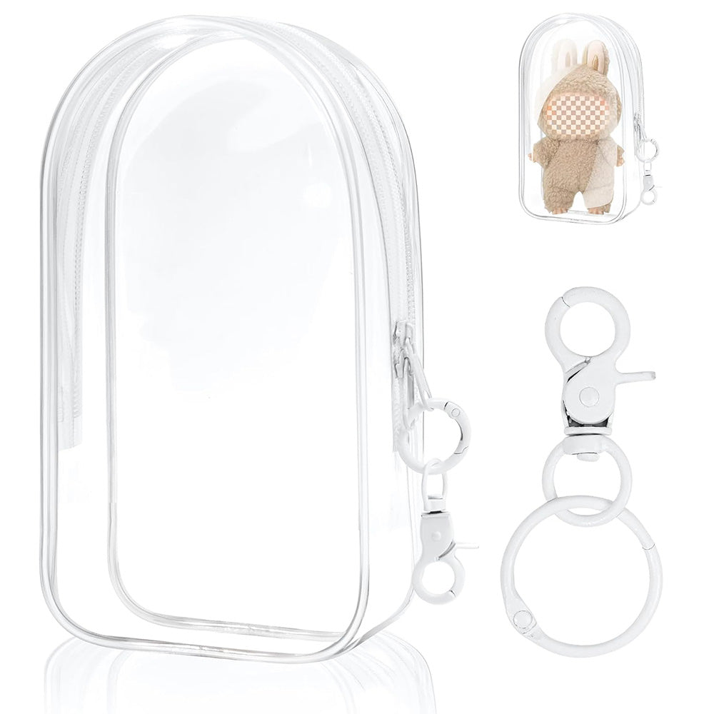 Transparent Carrier Bag Set for 15/17cm Labubu Doll Storage Case White