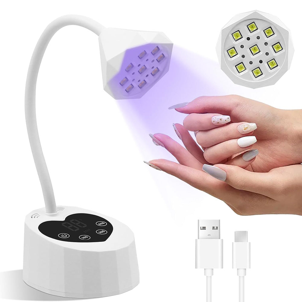 Motion Sensor UV Nail Lamp 360 Degrees Adjustable Fast Curing LED Dryer Light for Home Nail DIY Manicure