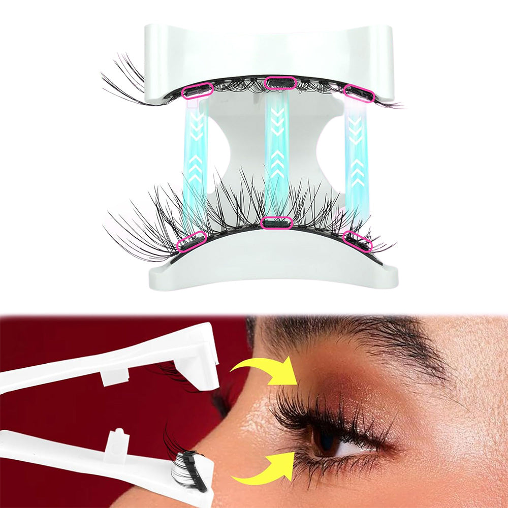 4 Pairs of False Eyelash Set Curler Clip Quantum Kit 3D Eye Lashes Tool Style 2
