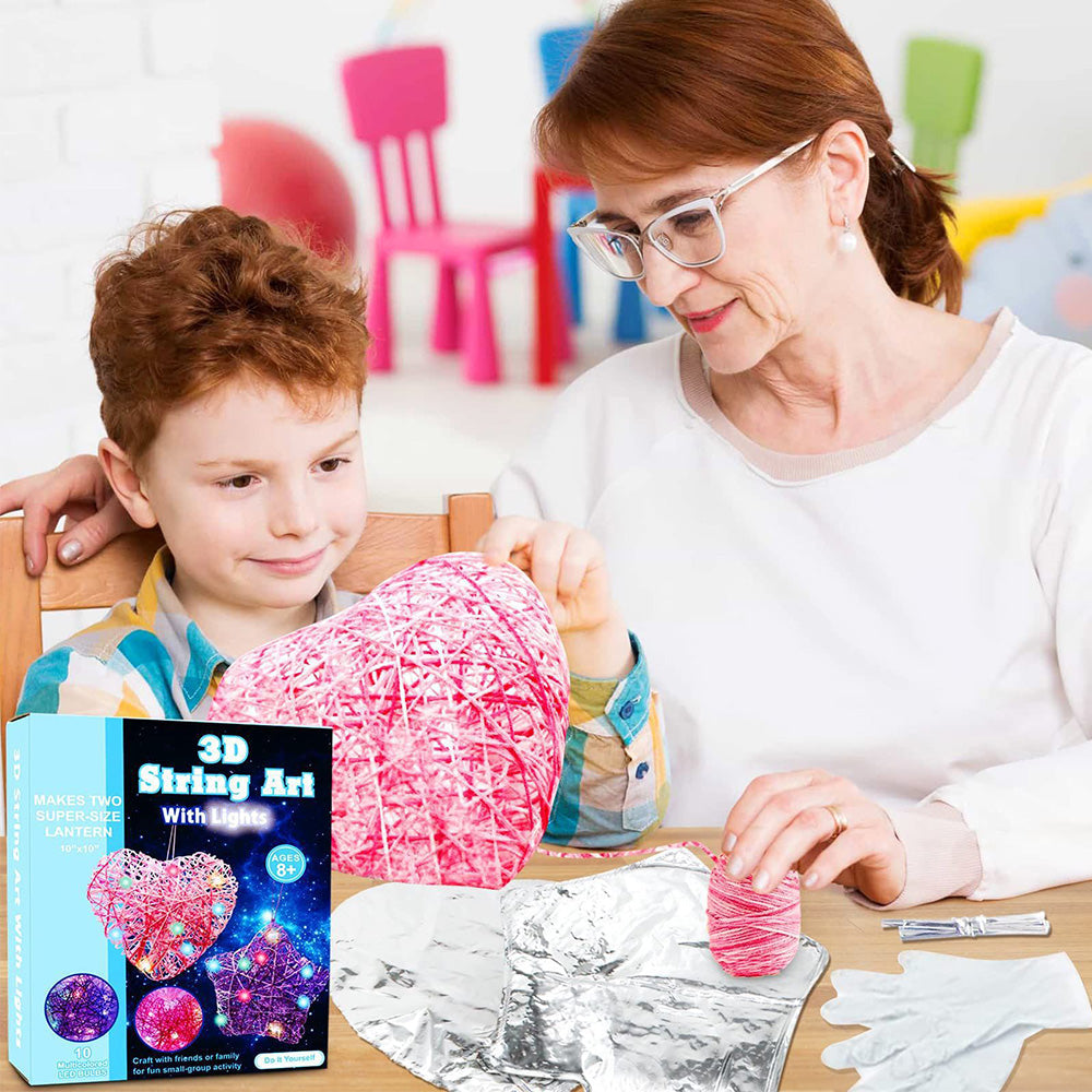 3D String Art Kit for Kids Light Up String Light Toys Arts and Crafts Set