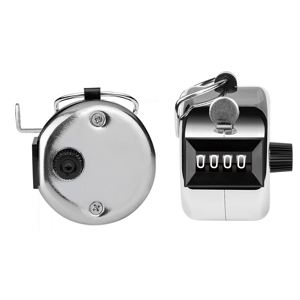 Clicker Counter, Metal Hand Tally Counter Clicker with 4 Digit Display, Pitch Counter for Golf Stroke/Lap/Row/Sports