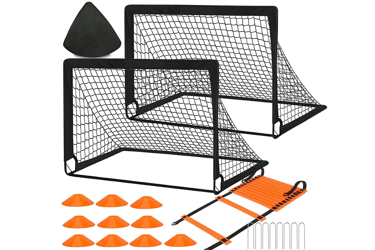 Soccer Goal Football Net Set Sports Training Practice Metal Frame Mesh