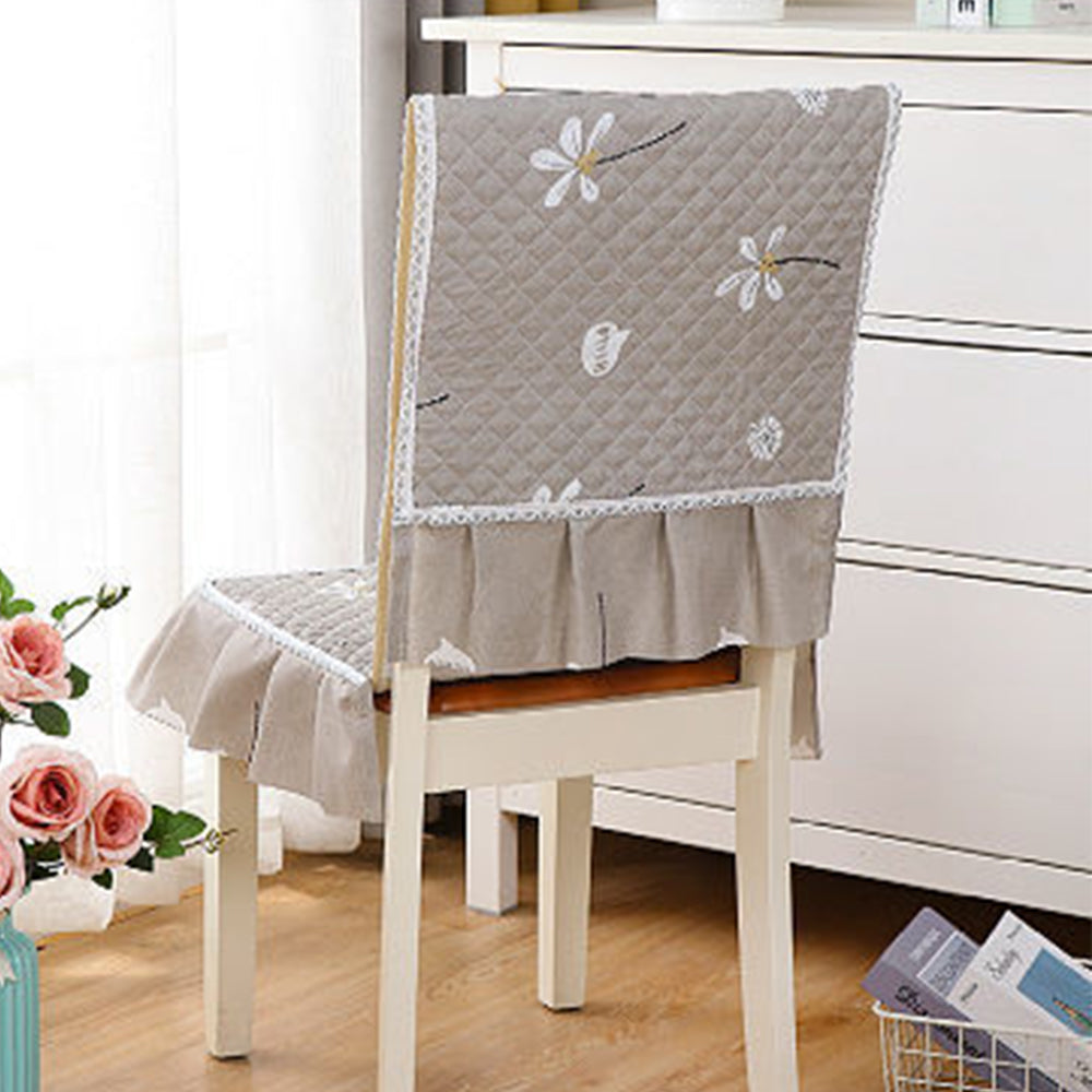 Siamese Chair Cover Non-Slip Thickened Stretch Slipcover Seat Cover -Light gray