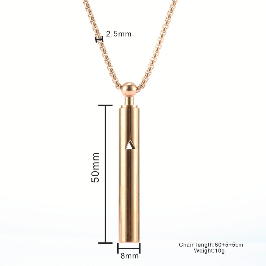 Meditation Necklace Triangle Cutout Necklace Stress Reducing Breathing Necklace Rose Gold