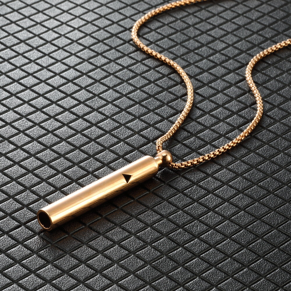 Meditation Necklace Triangle Cutout Necklace Stress Reducing Breathing Necklace Rose Gold