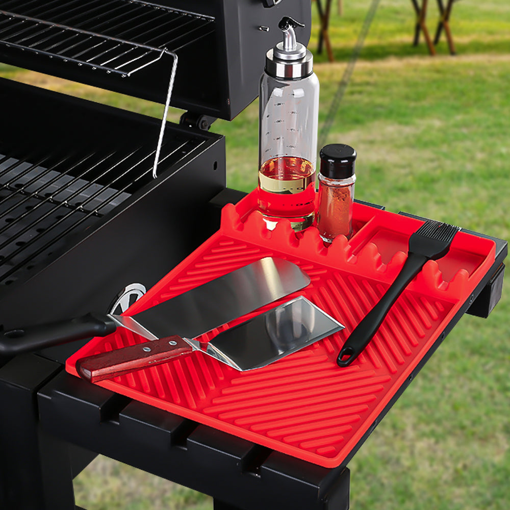 Silicone Griddle Mat Side Shelf Mat Grill Pad for Blackstone Barbecue Grill Accessories Tool Red