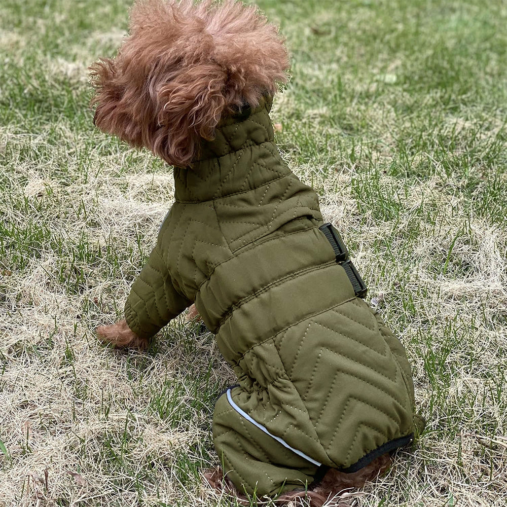 Warm Dog Vest Reflective Coat Windproof Winter Jacket for Pet Dogs Green
