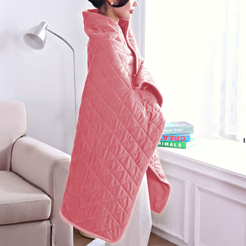 140x100cm Electric Blanket 3 Heat Settings USB Heated Blanket Wearable Pink
