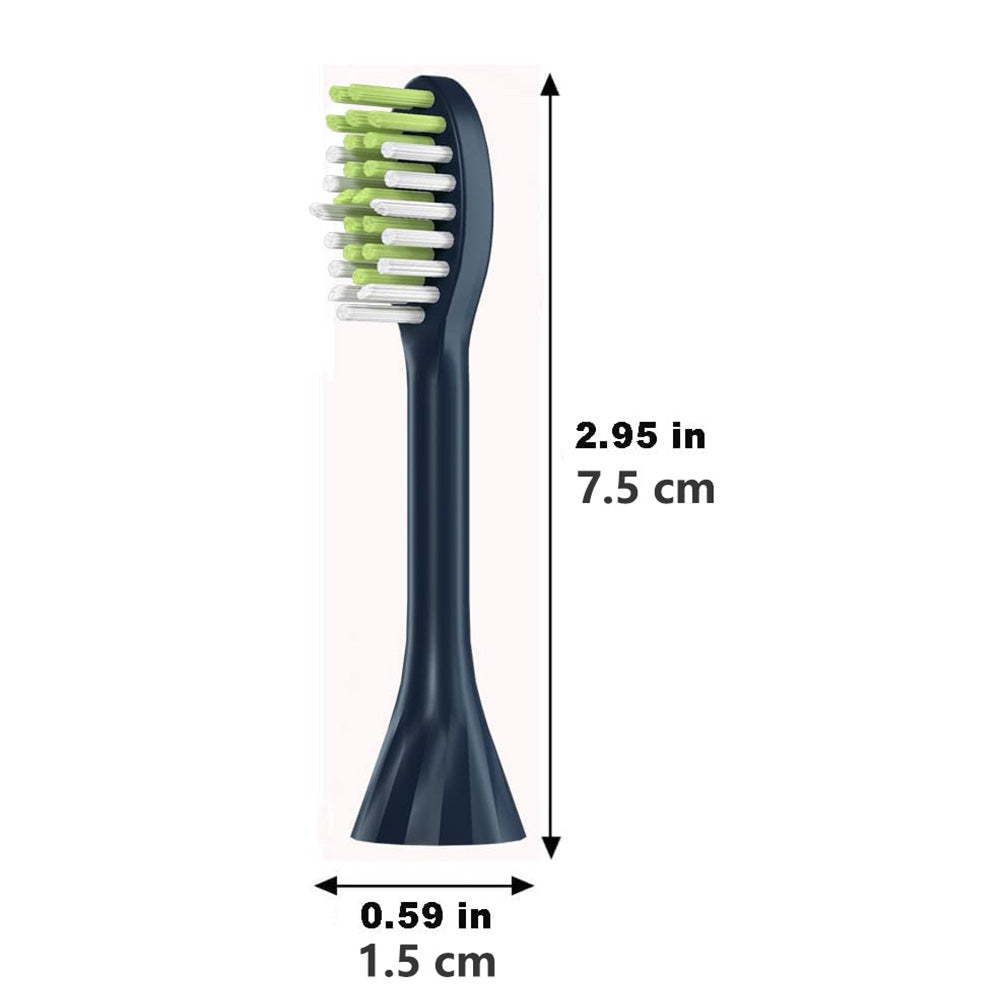 4Pcs Replacement Electric Toothbrush Heads with Dustproof Covers Compatible with Philips HY1100/1200/One Series Deep Blue