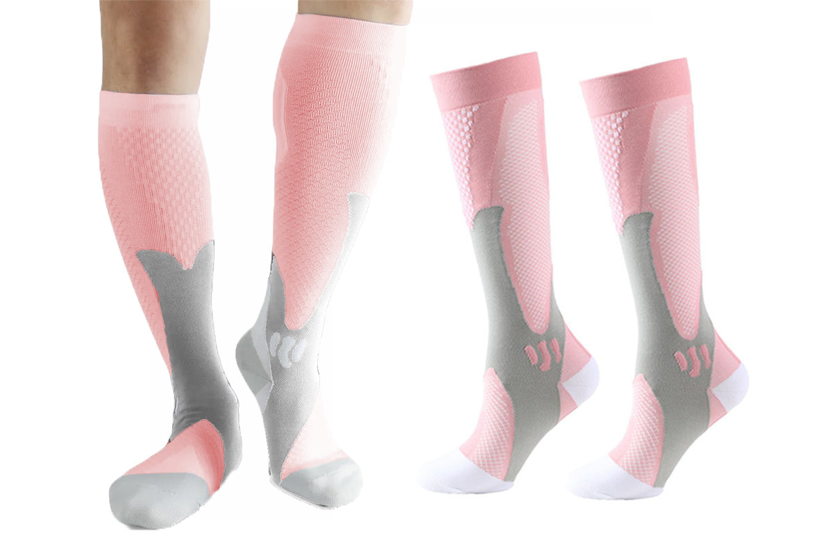 Compression Socks for Women and Men Best Support for Athletic Running Hiking-Pink