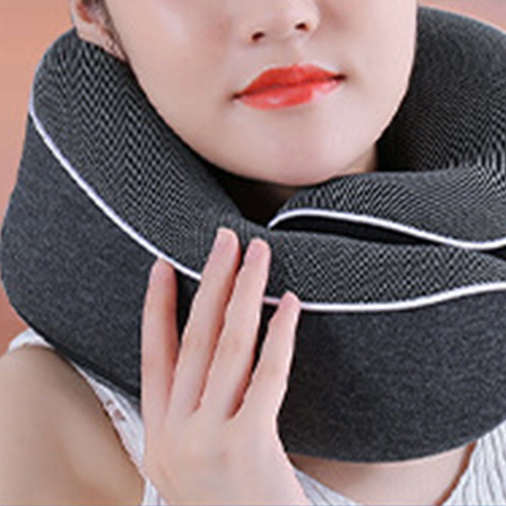Travel Neck Pillow Memory Foam Airplane Pillow Dark Grey