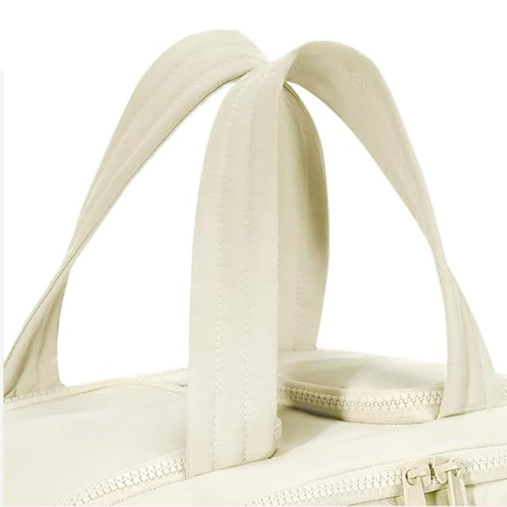 Travel Toiletry Bag Wide-open Makeup Bag Organizer with Handle Beige