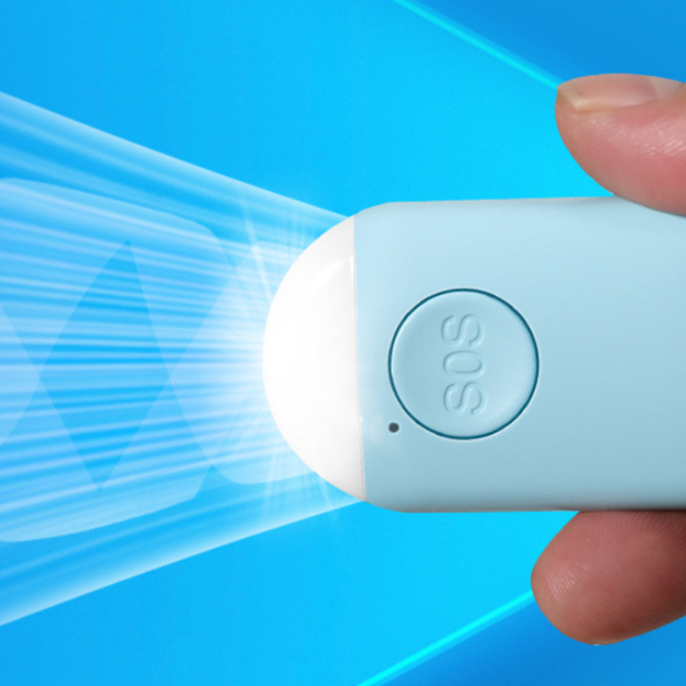 130db Personal Alarm Security Alarm with Keychain LED Flashlight Self Defense Alarm Blue