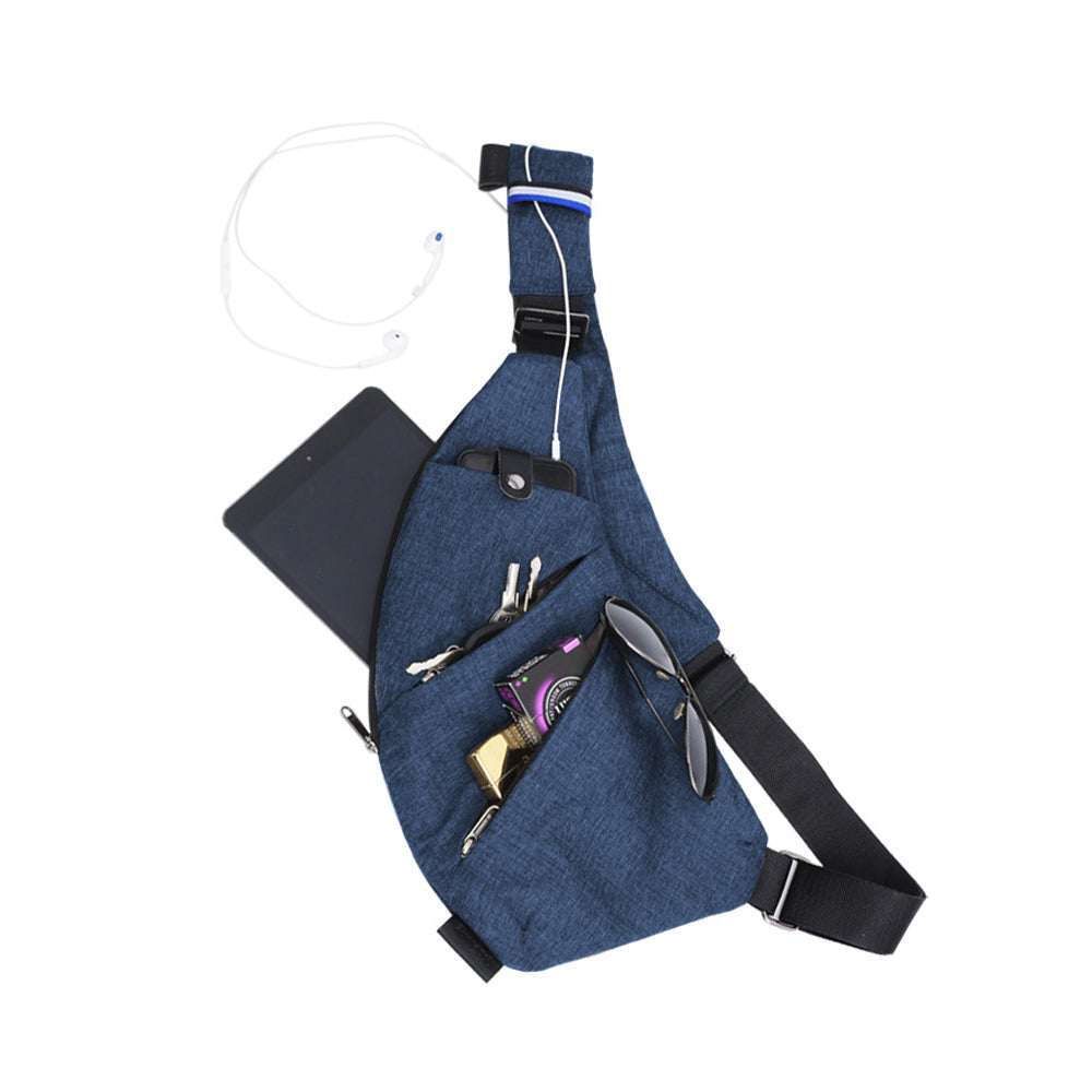 Multifunctional Anti-theft Sling Chest Pack Crossbody Bag Blue