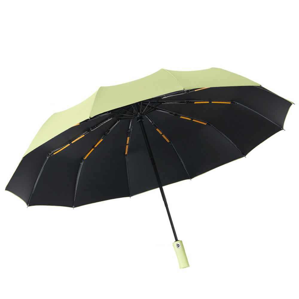Automatic Folding Umbrella UV Protection Sun Umbrella with Safe Reflective Stripe Green