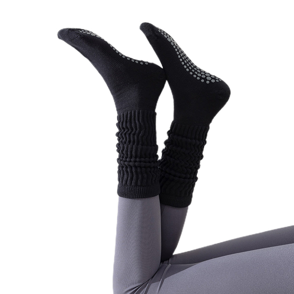 3 Pairs of Non-Slip Grips Yoga Socks Anti-Skid Knee-High Socks for Pilates Barre Dance Style 1