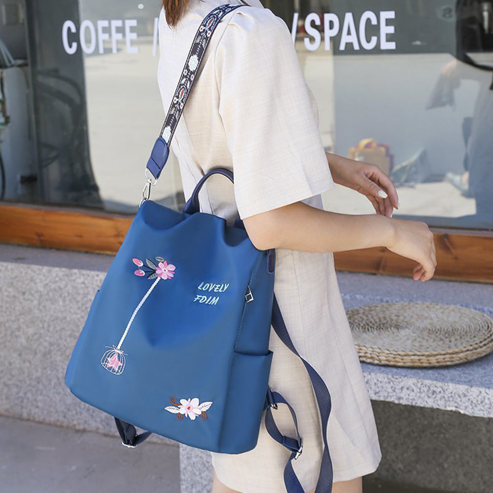 Anti Theft Women Backpack with Water Repellent for Travel Blue