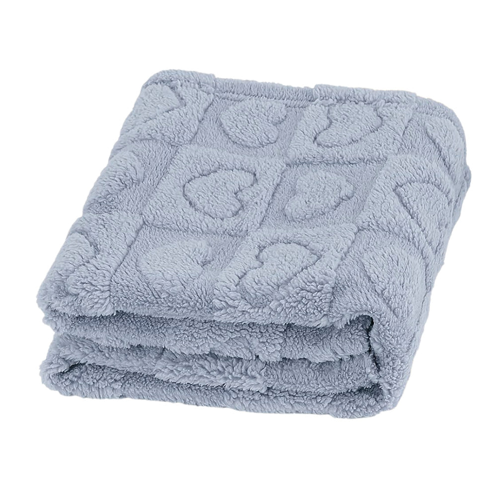 Cozy Fleece Blanket Heart Checkered Blanket for Sleeping Napping Blue