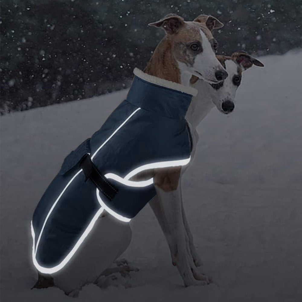 Winter Dog Coat Water Repellent Jacket for Small and Large Breeds Navy