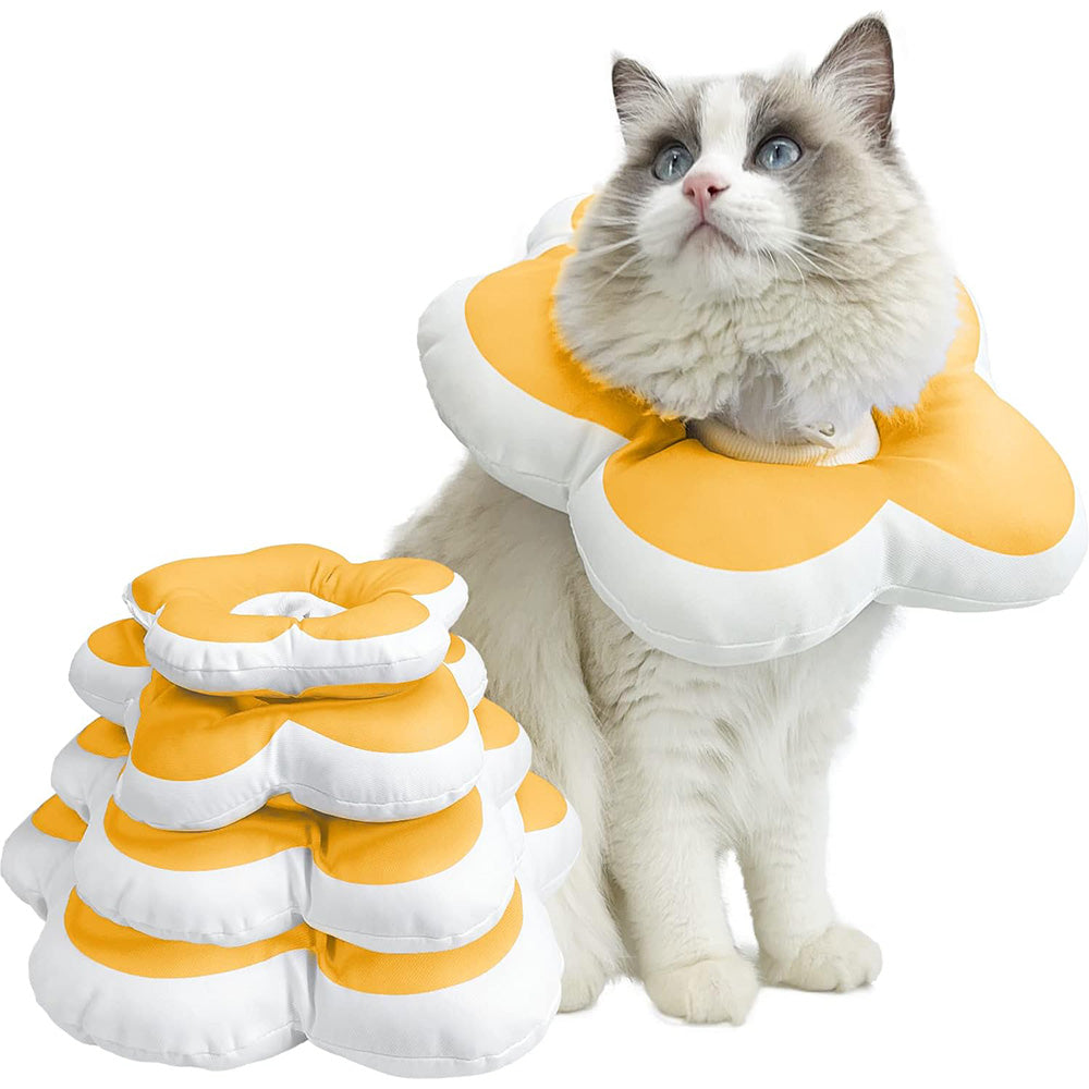 Cat Cone Collar Elizabethan Collar Anti-Bite Lick Cat Recovery Neck Collar Yellow