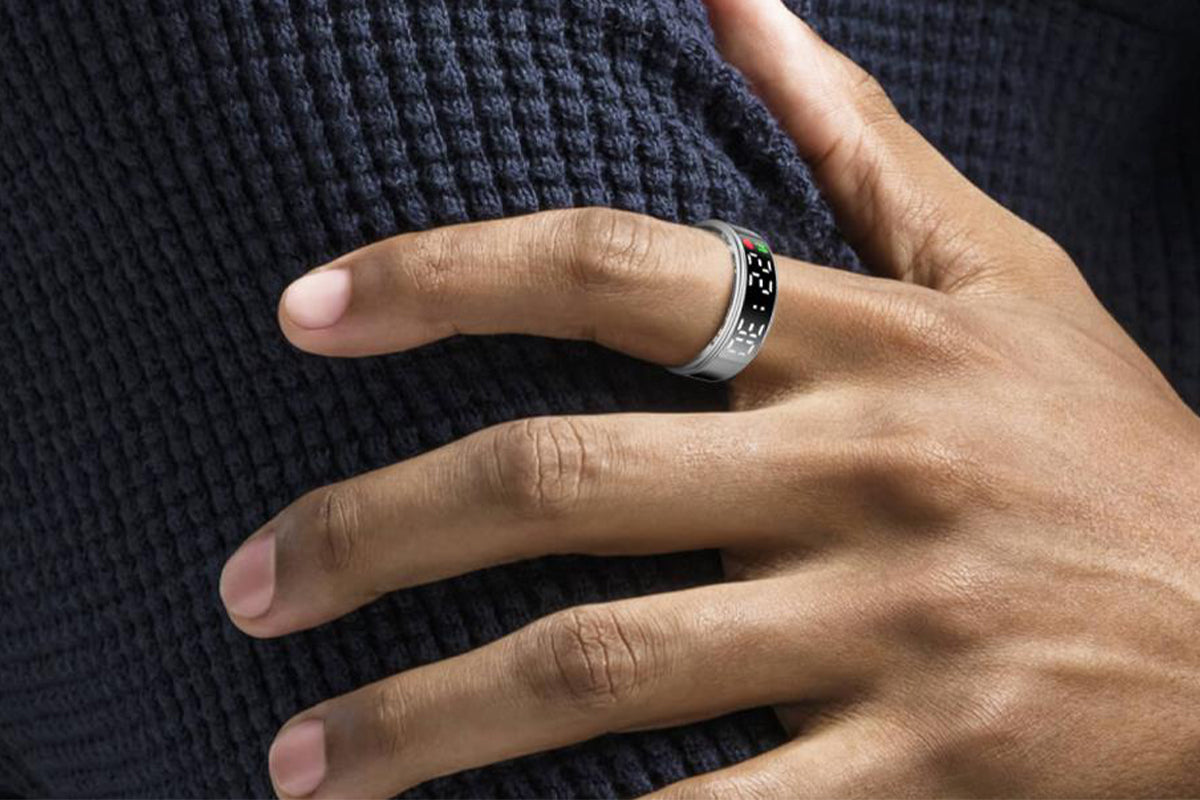 Smart Ring Health Ring Fitness Tracker Ring for Heart Rate Blood Oxygen-Silver