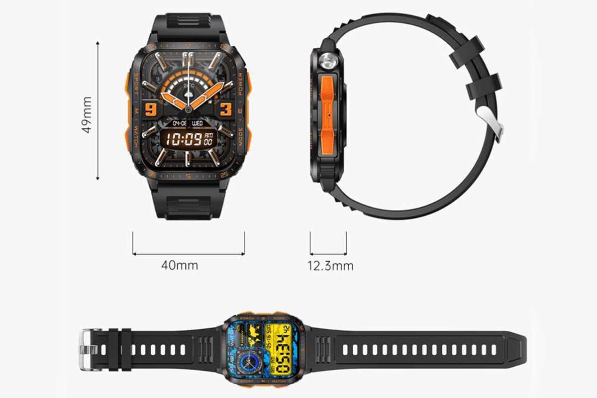 Smartwatches with 100 Sports Modes Voice Assistant Bluetooth Call Music for iPhone-Orange