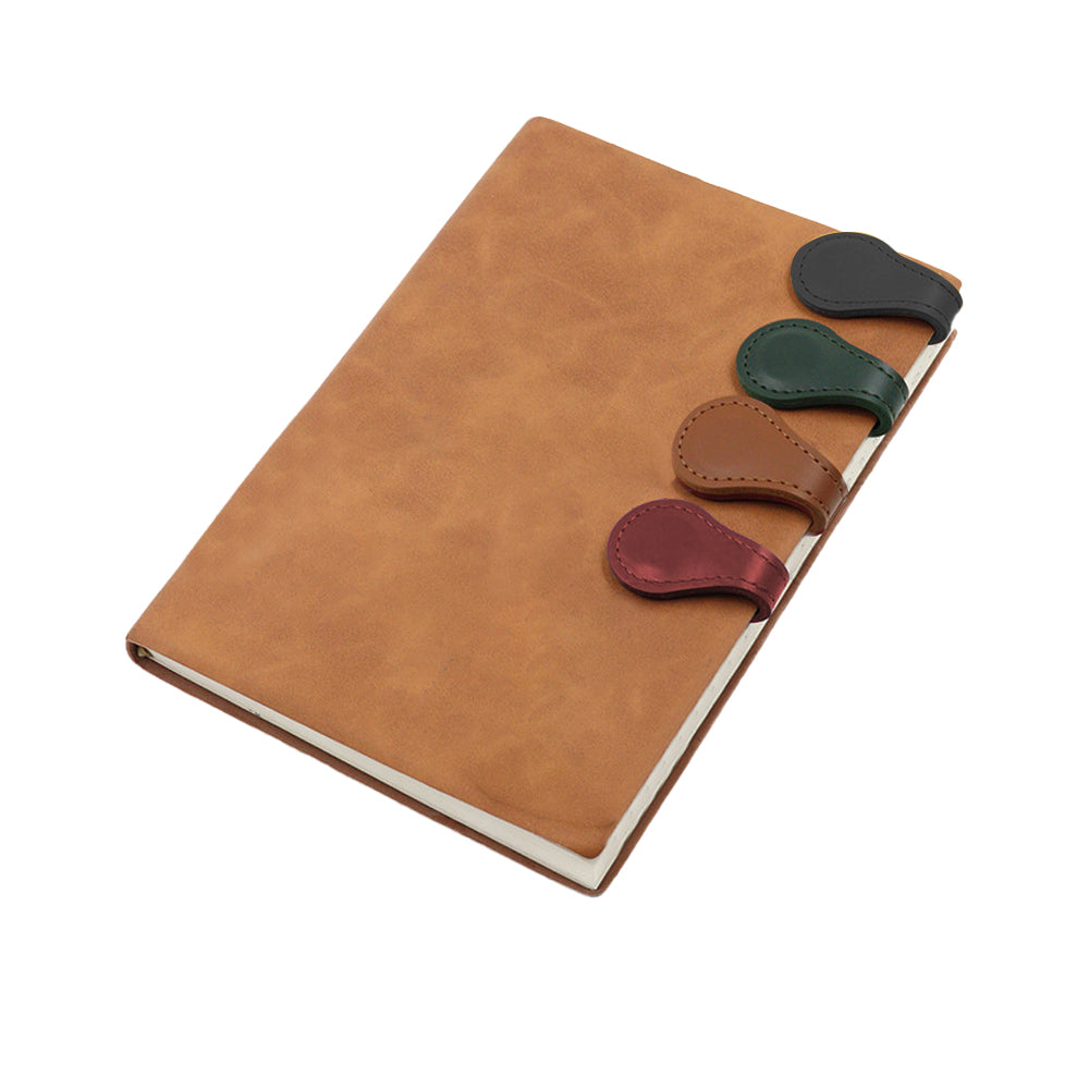 4Pcs Dual-side Magnetic Bookmark PU Leather Bookmark