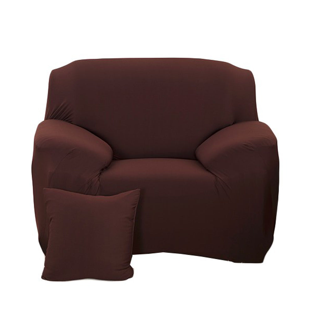 Soft Single-Seater Sofa Cover Breathable Stretch Non-Slip Sofa Protective-Coffee