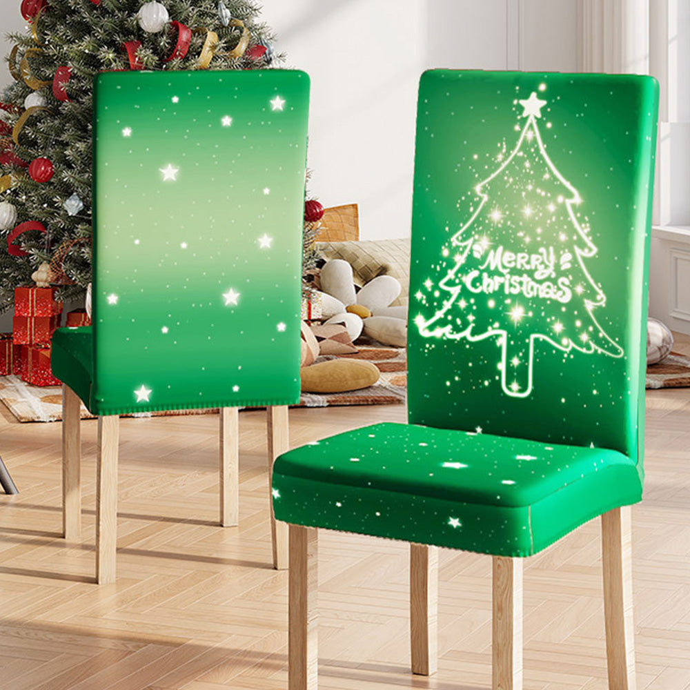 Christmas Chair Cover Slipcovers for Dining Chairs, Holiday Party Decoration Style 3