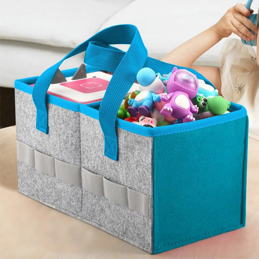 Portable Felt Cloth Storage Bag for Kids�Musical Speakers Blue