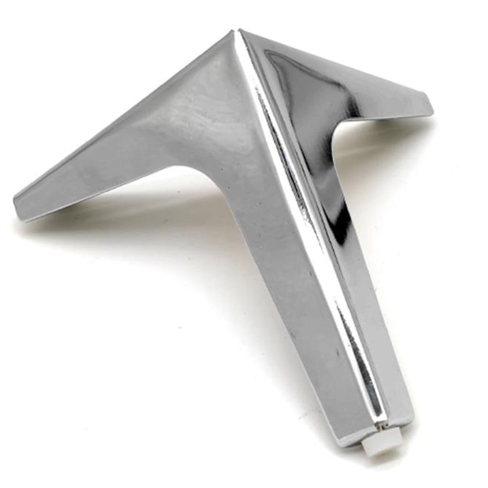 Set of 4Pcs Furniture Legs Metal Feet Triangle Feet Replacement Cabinet Dresser Legs Silver