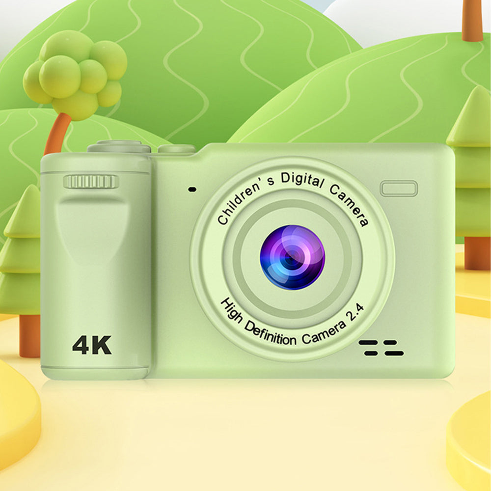 8X HD Digital Camera Kid' Camera Autofocus 4K Camera with Memory Card Green