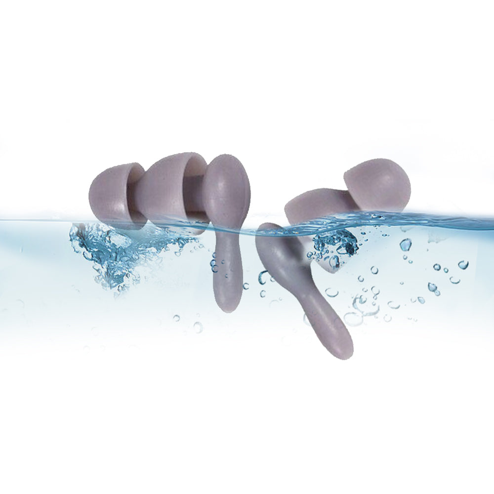 Set of 2 Pairs of Silicone Noise Reduction Earplugs Swimming Sleeping Hearing Protection Earplug Gray