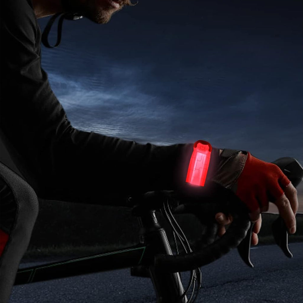 2Pcs Rechargeable LED Light-Up Armband Slap Bracelet Flashing Arm Wrist Bands for Night Running Cycling Red