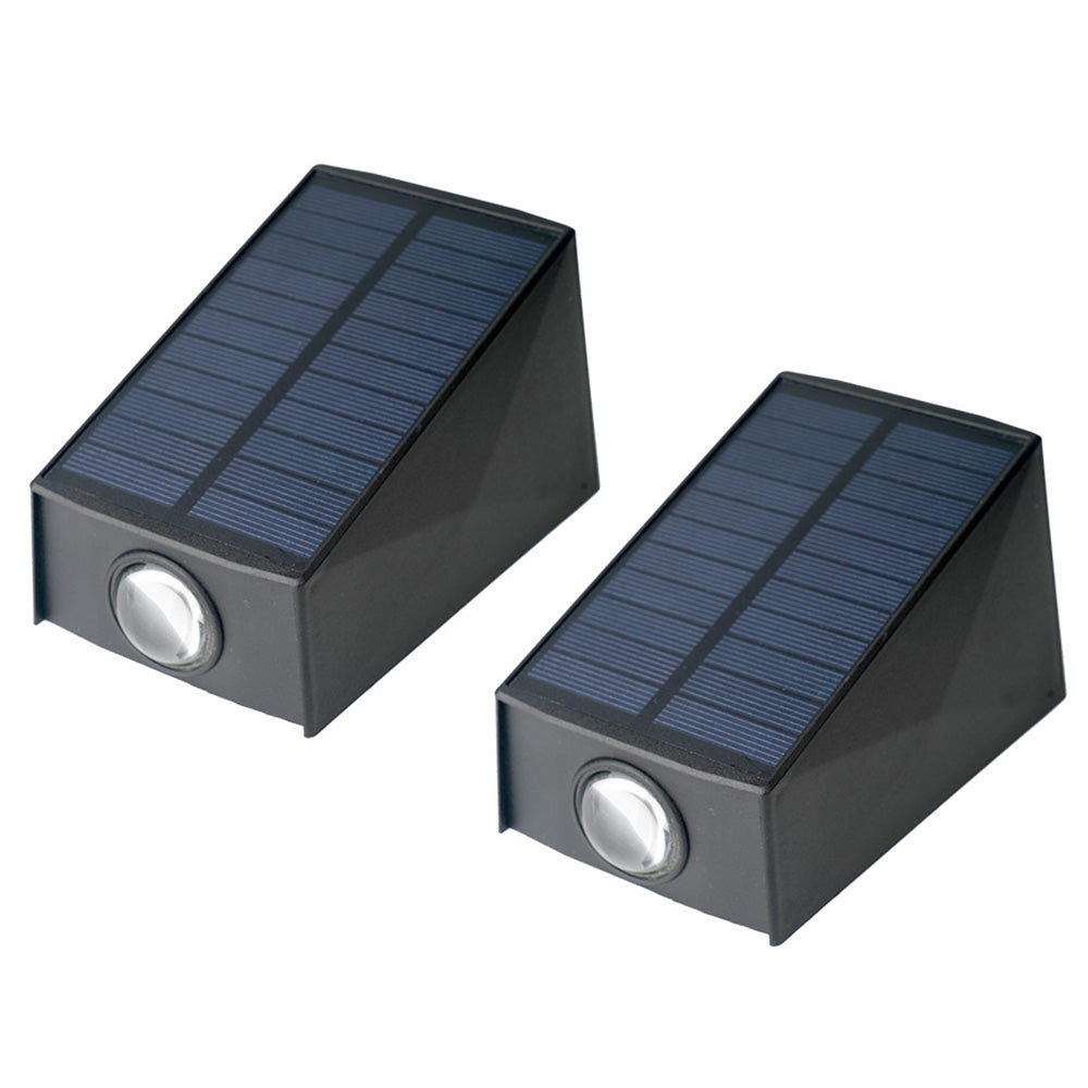 2Pcs Solar Wall Lights Outdoor Up and Down Sconce Lights for Garden Patio Garage Porch White